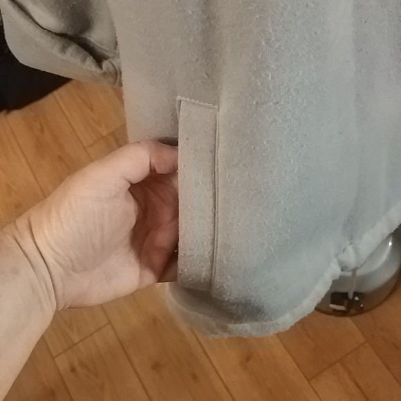 Jersey Material Snap Button Coat with Large Collar Pockets 2X - Picture 4 of 8